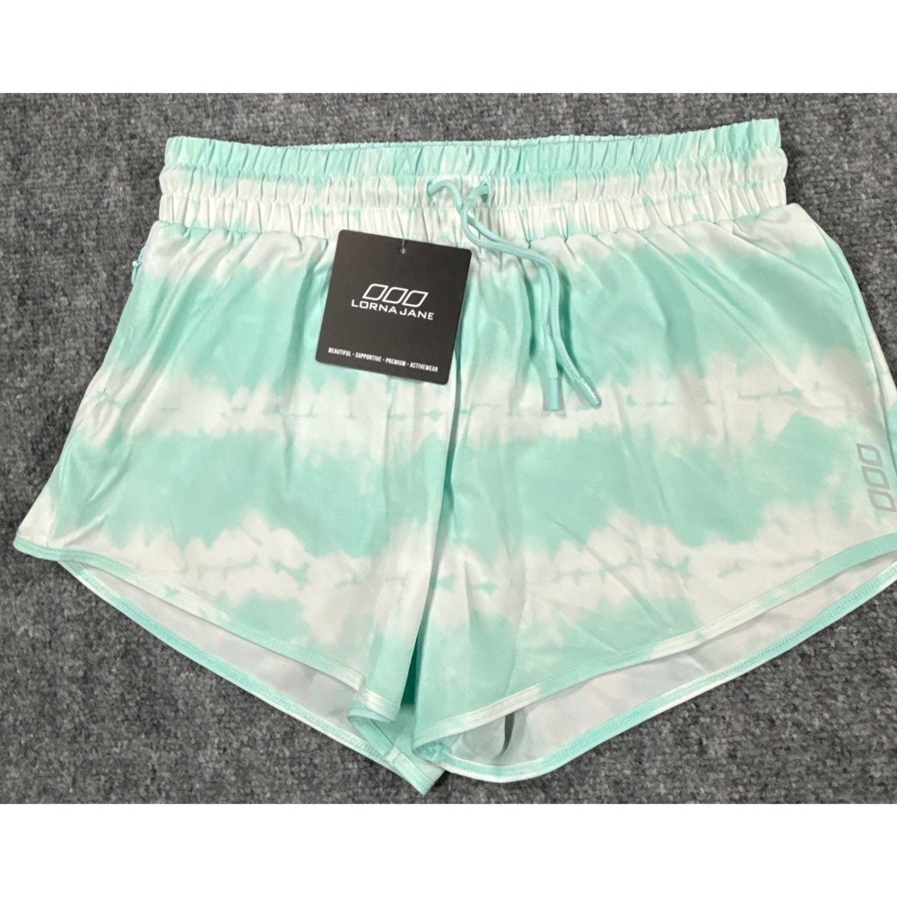 Lorna Jane Womens XS Tie Dye Mint Green Free Spirit Run Short Heavenly NWT